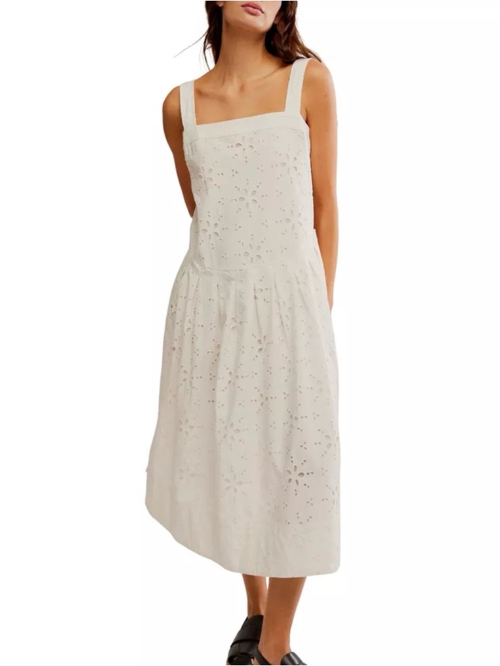 The Free People Primavera Cotton Eyelet Midi Sundress